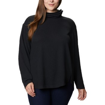 Columbia Ženske Majice S Kapuljačom - Pine Street Split Cowl Neck Plus Size Crne | QBCF-62054